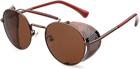 Chezi Metal Frame Fold-in Mesh Side Shield Oval Sunglasses in Saudi Arabia