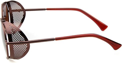 Chezi Metal Frame Fold-in Mesh Side Shield Oval Sunglasses in Saudi Arabia