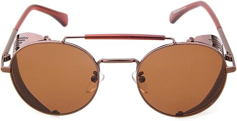 Chezi Metal Frame Fold-in Mesh Side Shield Oval Sunglasses in Saudi Arabia