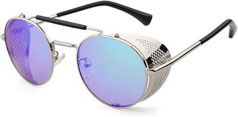 Chezi Metal Frame Fold-in Mesh Side Shield Oval Sunglasses in Saudi Arabia