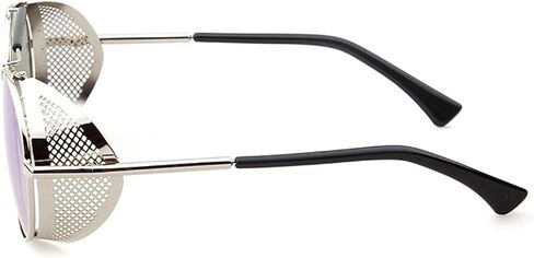 Chezi Metal Frame Fold-in Mesh Side Shield Oval Sunglasses in Saudi Arabia