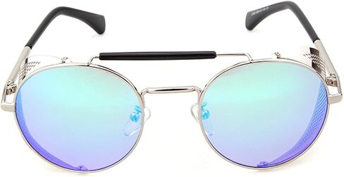 Chezi Metal Frame Fold-in Mesh Side Shield Oval Sunglasses in Saudi Arabia