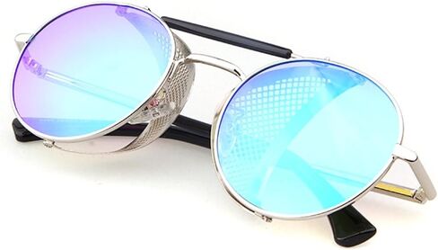 Chezi Metal Frame Fold-in Mesh Side Shield Oval Sunglasses in Saudi Arabia