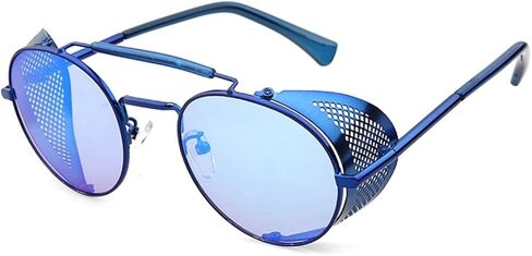 Chezi Metal Frame Fold-in Mesh Side Shield Oval Sunglasses in Saudi Arabia