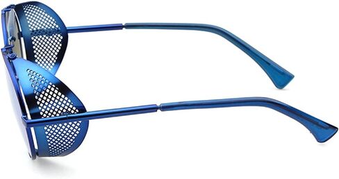 Chezi Metal Frame Fold-in Mesh Side Shield Oval Sunglasses in Saudi Arabia