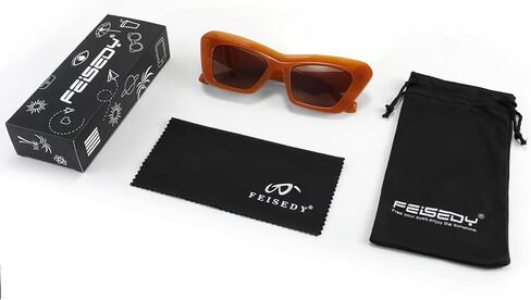 FEISEDY Women Men Retro Vintage Cat Eye Square 90s Sunglasses Jelly Colored Classic 70s Eyewear B2902 in Kuwait