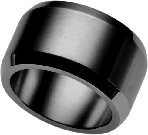 Jude Jewelers 15mm Stainless Steel Classical Plain Matte Black Brushed Ring Wedding Band in Saudi Arabia