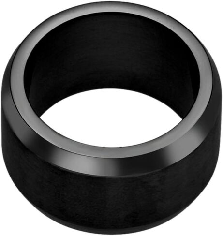 Jude Jewelers 15mm Stainless Steel Classical Plain Matte Black Brushed Ring Wedding Band in Saudi Arabia