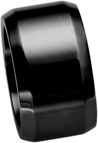 Jude Jewelers 15mm Stainless Steel Classical Plain Matte Black Brushed Ring Wedding Band in Saudi Arabia