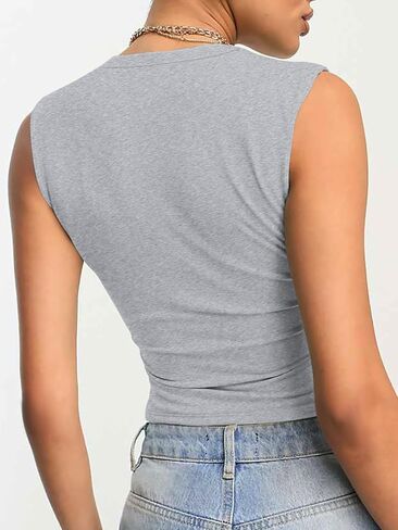 Womens Halter Deep V Neck Tank Tops Sleeveless Sexy Plunge Basic Summer Y2k Crop Top in Saudi Arabia