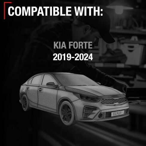استبدال المرآة الجانبية للركاب - متوافق مع 2019-2024 KIA FORTE - تعديل يعمل بالطاقة ، طية يدوي ، زجاج محدب - أسود ناعم ، 12H3P - OEM 87620M7000 ، KI1321226 in Kuwait