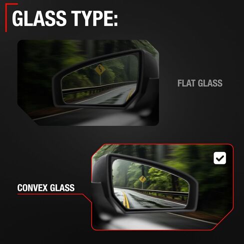 استبدال المرآة الجانبية للركاب - متوافق مع 2019-2024 KIA FORTE - تعديل يعمل بالطاقة ، طية يدوي ، زجاج محدب - أسود ناعم ، 12H3P - OEM 87620M7000 ، KI1321226 in Kuwait
