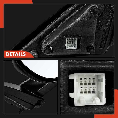 A -Premium Side Power Power Mirror - متوافقة مع Dodge Charger 2006 2007 2008 2008 2010 - مرآة الرؤية الخلفية غير المليئة غير المليئة - استبدال# 4806156AD in Saudi Arabia