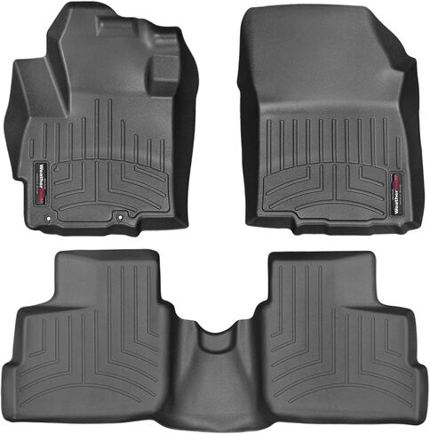 WeatherTech Custom Fit FloorLiners for Mitsubishi Mirage - 1st & 2nd Row (44600-1-2), Black in Saudi Arabia