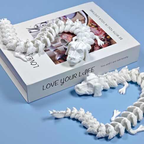 2 حزمة ثلاثية الأبعاد المطبوعة النمر - تصميم أبيض وأبيض من رصدت ، مفاصل مفصلية بالكامل ، الحيوانات المطبوعة ثلاثية الأبعاد لتديين الحيوانات الممتعة ، 6.7 بوصة طويلة in Kuwait