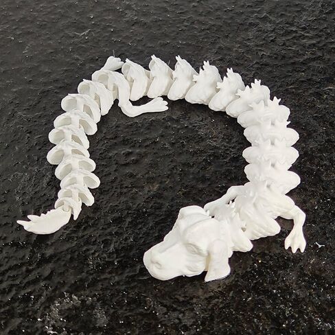 2 حزمة ثلاثية الأبعاد المطبوعة النمر - تصميم أبيض وأبيض من رصدت ، مفاصل مفصلية بالكامل ، الحيوانات المطبوعة ثلاثية الأبعاد لتديين الحيوانات الممتعة ، 6.7 بوصة طويلة in Kuwait