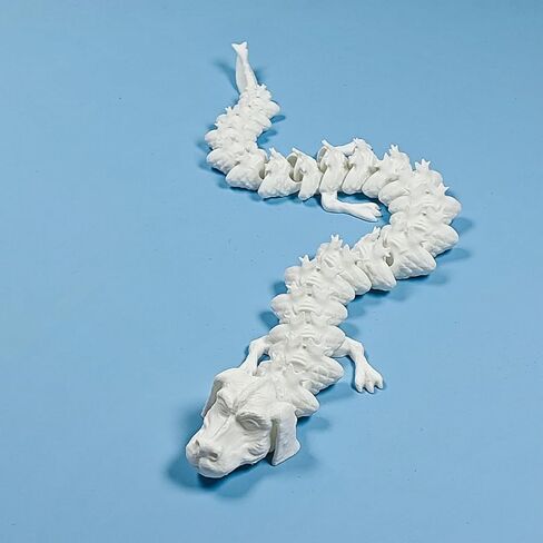 2 حزمة ثلاثية الأبعاد المطبوعة النمر - تصميم أبيض وأبيض من رصدت ، مفاصل مفصلية بالكامل ، الحيوانات المطبوعة ثلاثية الأبعاد لتديين الحيوانات الممتعة ، 6.7 بوصة طويلة in Kuwait