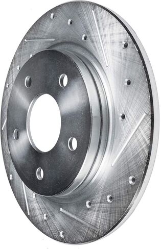 Detroit Axle - دوارات الفرامل الخلفية لعام 2015 2016 2017 2018 2019 2020 2021 2022 2023 فورد موستانج ، محفور ودوار قرص محفور بديل: 12.60 بوصة دوار صلب بوصة in Kuwait