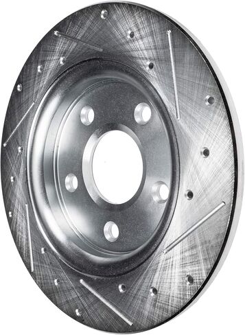 Detroit Axle - دوارات الفرامل الخلفية لعام 2015 2016 2017 2018 2019 2020 2021 2022 2023 فورد موستانج ، محفور ودوار قرص محفور بديل: 12.60 بوصة دوار صلب بوصة in Kuwait