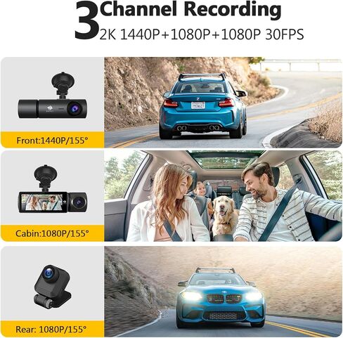Z-Edge Z3D 4K Front and Rear Dash Cam with WiFi, GPS, Dual Cam, Car DVR, Night Vision, Parking Mode, G-Sensor, Loop Recording in Saudi Arabia