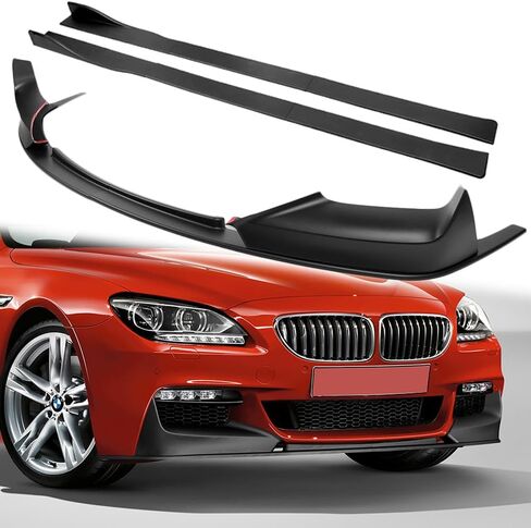 W-Power ، ملحقات شفة ومتوسطة الجانبية من 10 قطع ، توافق توافق مع 2012-2018 BMW 640i 650i F06 F12 M-Sport ، Front Lip Spoiliter ABS (ألياف الكربون مرسومة) in Saudi Arabia