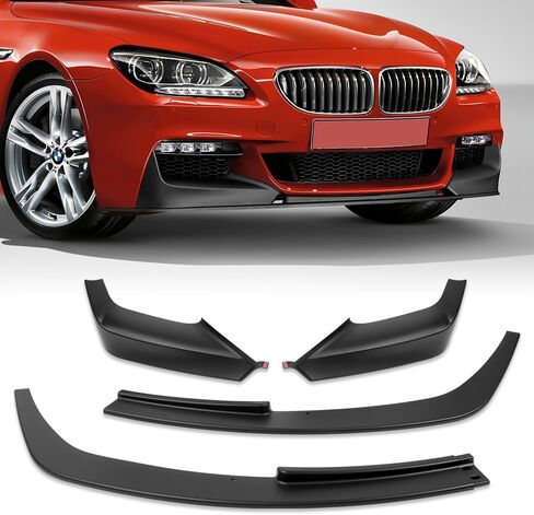 W-Power ، ملحقات شفة ومتوسطة الجانبية من 10 قطع ، توافق توافق مع 2012-2018 BMW 640i 650i F06 F12 M-Sport ، Front Lip Spoiliter ABS (ألياف الكربون مرسومة) in Saudi Arabia