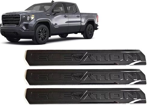 تراكب 6pcs الباب الخلفي شعار 3D باغ 4x4 استبدال لوحة Sierra Elevation 2019+ Sierra 1500 (لامع) in Kuwait