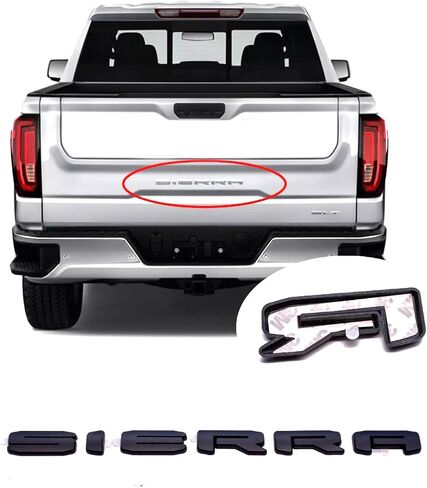 تراكب 6pcs الباب الخلفي شعار 3D باغ 4x4 استبدال لوحة Sierra Elevation 2019+ Sierra 1500 (لامع) in Kuwait