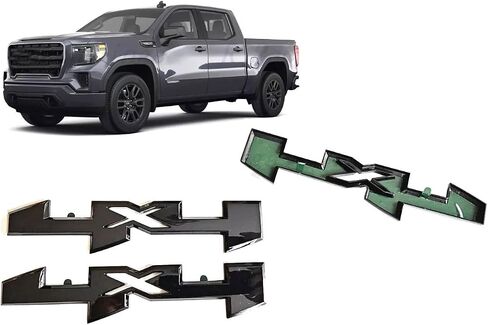 تراكب 6pcs الباب الخلفي شعار 3D باغ 4x4 استبدال لوحة Sierra Elevation 2019+ Sierra 1500 (لامع) in Kuwait