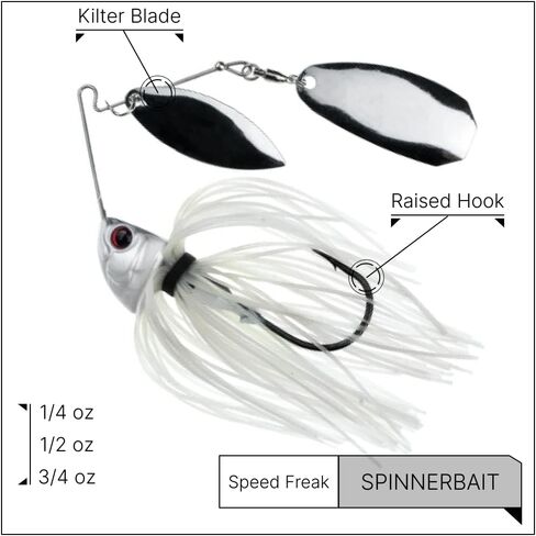 السرعة Freak Compact Smallmouth spinnerbait مع Kilter Blade | 3/8 أوقية ، جيل الأزرق in Kuwait