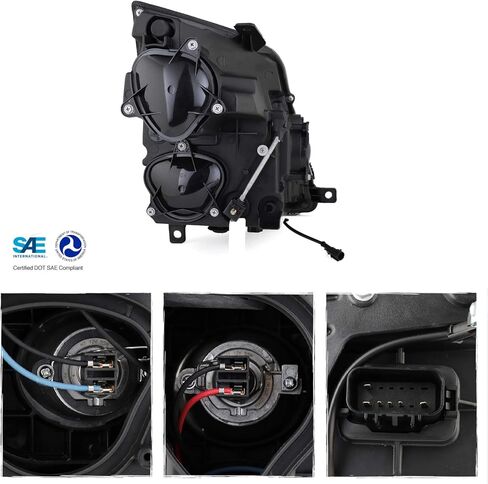 AKKON - For 2008-2014 Cadillac CTS Dual Projector Black Housing Switchback LED Headlights [Halogen Model] in Kuwait