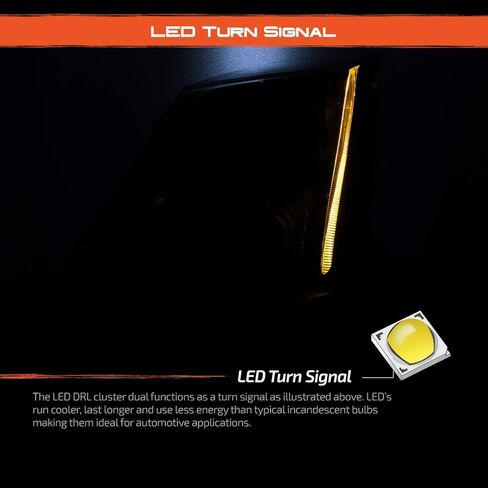 AKKON - For 2008-2014 Cadillac CTS Dual Projector Black Housing Switchback LED Headlights [Halogen Model] in Kuwait