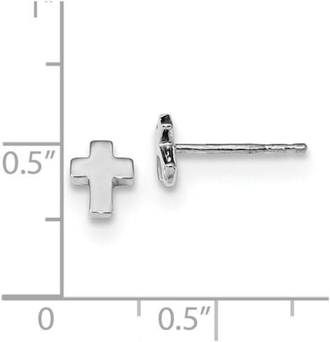 Jewels By Lux 14k White Gold Polished Cross Post Earrings in Saudi Arabia