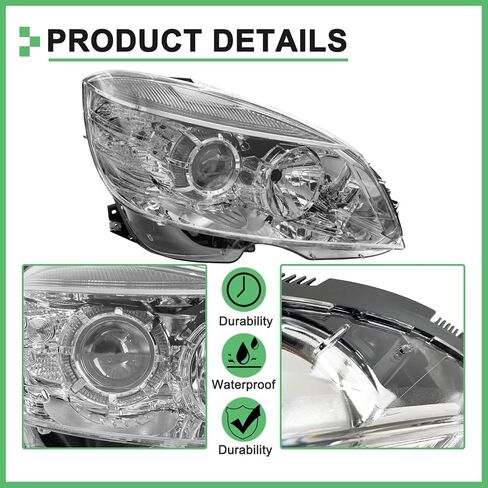 مجموعة المصابيح الأمامية لـ Mercedes Benz W204 C Class Headlamp C300 C230 C350 2008 2009 2010 2011 (جانب الركاب الأيمن) in Kuwait