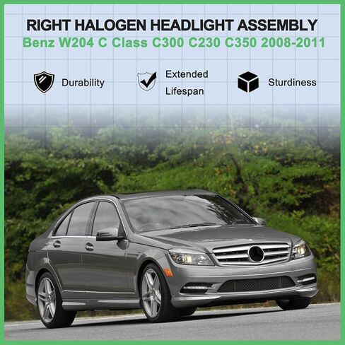 مجموعة المصابيح الأمامية لـ Mercedes Benz W204 C Class Headlamp C300 C230 C350 2008 2009 2010 2011 (جانب الركاب الأيمن) in Kuwait