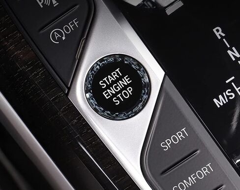 iJDMTOY Crystal Diamond Series Reflective Engine Push Start Stop Button w/Black Surrounding Trim Compatible with BMW Gxx 2 3 4 8 Series X5 X6 X7 Z4, etc in Saudi Arabia