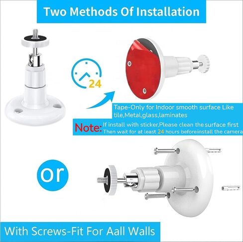 2 Pack Adjustable Ceiling Wall Mount Kit for Plug-in Ring HD Security Camera&Stick Up Cam Battery,Indoor Outdoor Bracket for Arlo HD/2/3/4, VHB Adhesive or Screw,No Drill in Saudi Arabia