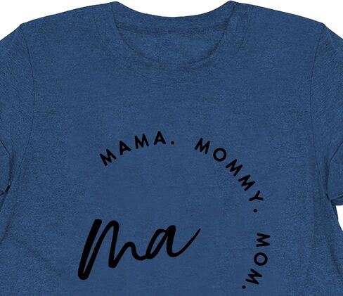 Mom Shirts for Women Mama Letter Print T-Shirt Mama Shirt Life Tops in Saudi Arabia