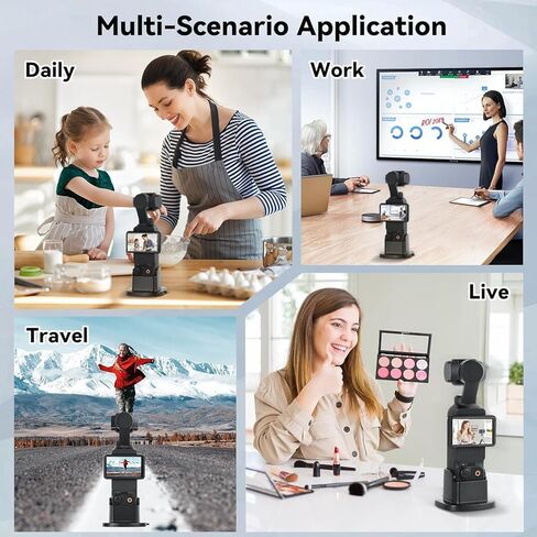 UTEBIT 2 Packs Desktop Mount for DJI Osmo Pocket 3 with Long Screw Adapter Bottom 1/4" Screw Hole in Kuwait