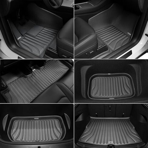 Floor Mats Compatible with Tesla Model Y 5-Seat 2021-2024 - Premium Design & Extreme Coverage - All Weather Cargo Liner Trunk Accessories (Does NOT fit 7-Seat) in Kuwait