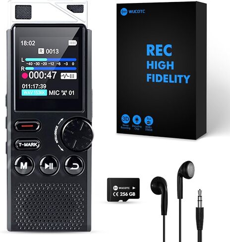 128GB 1536KBPS 5000Hours Recording Capacity 65H Battery Time Voice Activated Recorder with Noise Reduction Audio Recorder in Saudi Arabia