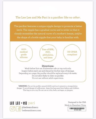 Lee Lee and Me Paci - Sky Color - 100% Medical Grade Silicone Pacifier Breast-Like Nipple Design for Better Latch - Size 0-18 Months in Saudi Arabia