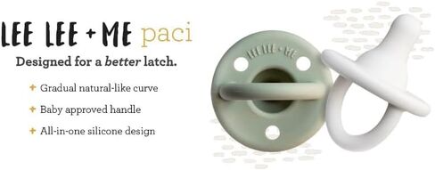 Lee Lee and Me Paci - Sky Color - 100% Medical Grade Silicone Pacifier Breast-Like Nipple Design for Better Latch - Size 0-18 Months in Saudi Arabia