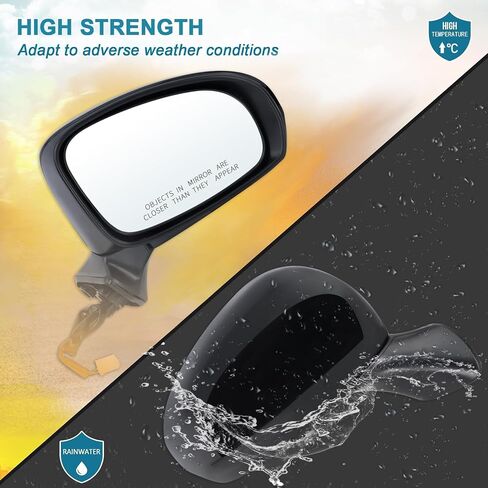 Right Passenger Side Door Mirror Compatible With 2012 2013 2014 2015 2016 2017 Toyota Prius V With Manual Folding Power Glass Black Replace#87910-47280(3Pins) in Saudi Arabia