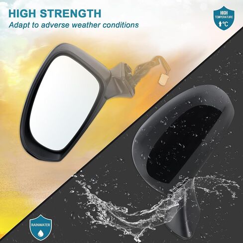 Right Passenger Side Door Mirror Compatible With 2012 2013 2014 2015 2016 2017 Toyota Prius V With Manual Folding Power Glass Black Replace#87910-47280(3Pins) in Saudi Arabia