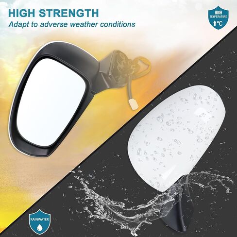 Right Passenger Side Door Mirror Compatible With 2012 2013 2014 2015 2016 2017 Toyota Prius V With Manual Folding Power Glass Black Replace#87910-47280(3Pins) in Saudi Arabia