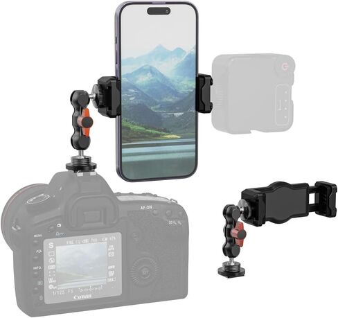 كاميرا SOH Hot Shoe Holder Mount ، محول ترايبود ترايبود مرن مع حذاء بارد لضوء LED للميكروفون لجهاز iPhone 16/15/14/13 in Kuwait