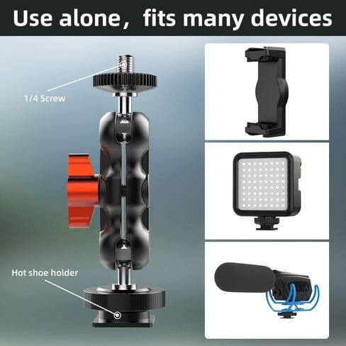 كاميرا SOH Hot Shoe Holder Mount ، محول ترايبود ترايبود مرن مع حذاء بارد لضوء LED للميكروفون لجهاز iPhone 16/15/14/13 in Kuwait