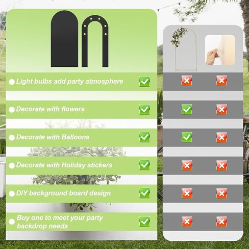 قوس الخلفية الوقوف في الهواء الطلق ، 6.6 قدم+5.5 قدم خلفية وردية الظهر الإطار مع الأضواء ، 2 مجموعة جولة أعلى صورة مقدمة in Kuwait