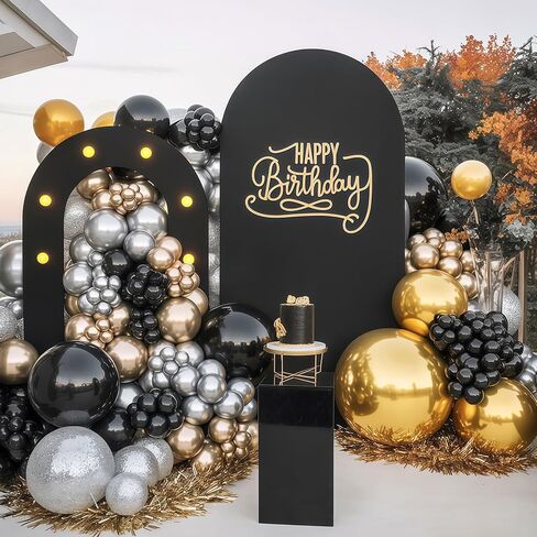 قوس الخلفية الوقوف في الهواء الطلق ، 6.6 قدم+5.5 قدم خلفية وردية الظهر الإطار مع الأضواء ، 2 مجموعة جولة أعلى صورة مقدمة in Kuwait